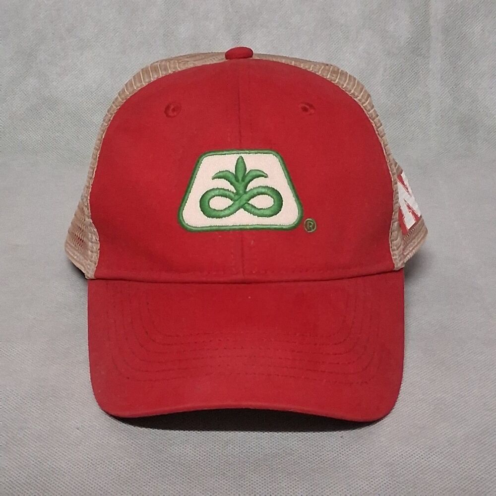 Pioneer Seeds Nebraska Snap Back Truckers Hat Red Front Mesh Adjustable Back